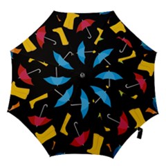 Rain Shoe Boots Blue Yellow Pink Orange Black Umbrella Hook Handle Umbrellas (large) by Mariart