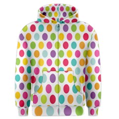 Polka Dot Yellow Green Blue Pink Purple Red Rainbow Color Men s Zipper Hoodie by Mariart