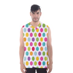 Polka Dot Yellow Green Blue Pink Purple Red Rainbow Color Men s Basketball Tank Top by Mariart