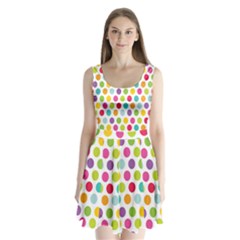 Polka Dot Yellow Green Blue Pink Purple Red Rainbow Color Split Back Mini Dress  by Mariart