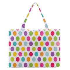 Polka Dot Yellow Green Blue Pink Purple Red Rainbow Color Medium Zipper Tote Bag by Mariart
