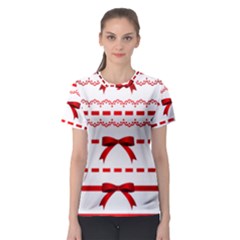 Ribbon Red Line Women s Sport Mesh Tee