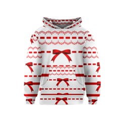Ribbon Red Line Kids  Pullover Hoodie by Mariart