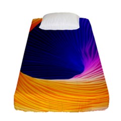 Wave Waves Chefron Color Blue Pink Orange White Red Purple Fitted Sheet (single Size) by Mariart