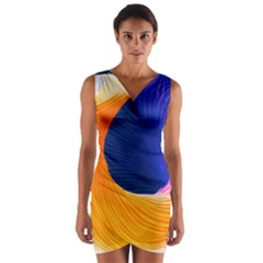 Wave Waves Chefron Color Blue Pink Orange White Red Purple Wrap Front Bodycon Dress by Mariart