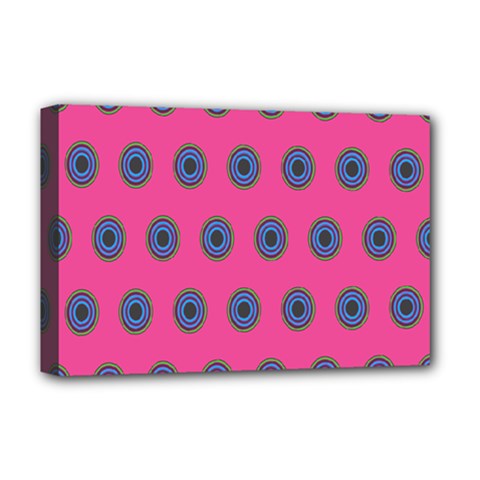 Polka Dot Circle Pink Purple Green Deluxe Canvas 18  X 12   by Mariart