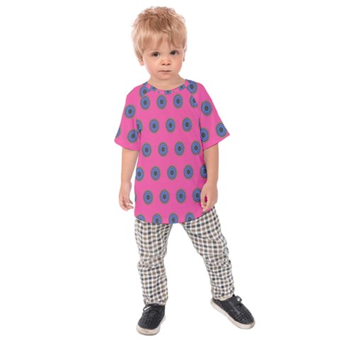 Polka Dot Circle Pink Purple Green Kids  Raglan Tee by Mariart