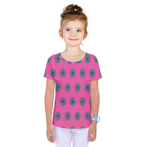 Polka Dot Circle Pink Purple Green Kids  One Piece Tee by Mariart