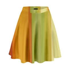 Colorful Citrus Colors Striped Background Wallpaper High Waist Skirt by Simbadda