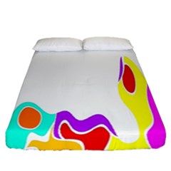 Simple Abstract With Copyspace Fitted Sheet (queen Size) by Simbadda