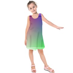 3d Rgb Glass Frame Kids  Sleeveless Dress by Simbadda