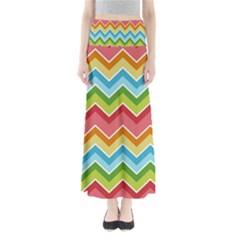 Colorful Background Of Chevrons Zigzag Pattern Maxi Skirts by Simbadda