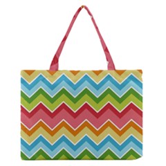 Colorful Background Of Chevrons Zigzag Pattern Medium Zipper Tote Bag by Simbadda