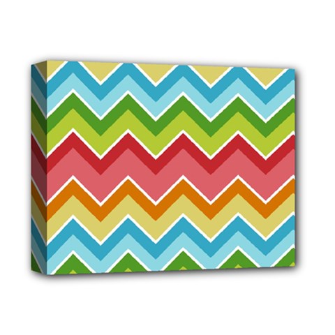 Colorful Background Of Chevrons Zigzag Pattern Deluxe Canvas 14  X 11  by Simbadda