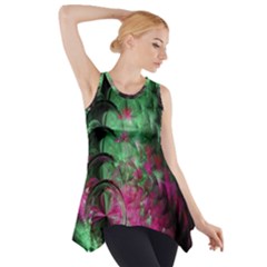 Pink And Green Shapes Make A Pretty Fractal Image Side Drop Tank Tunic