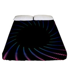 Fractal Black Hole Computer Digital Graphic Fitted Sheet (king Size) by Simbadda