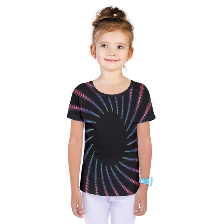 Fractal Black Hole Computer Digital Graphic Kids  One Piece Tee