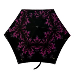 Violet Fractal On Black Background In 3d Glass Frame Mini Folding Umbrellas by Simbadda