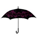 Violet Fractal On Black Background In 3d Glass Frame Hook Handle Umbrellas (Small) View3