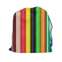 Stripes Colorful Striped Background Wallpaper Pattern Drawstring Pouches (xxl) by Simbadda