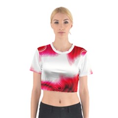 Abstract Pink Page Border Cotton Crop Top by Simbadda