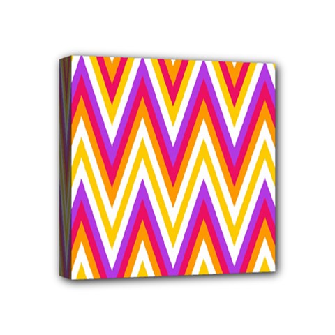 Colorful Chevrons Zigzag Pattern Seamless Mini Canvas 4  x 4 