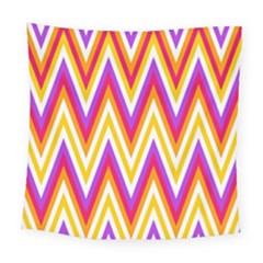 Colorful Chevrons Zigzag Pattern Seamless Square Tapestry (large) by Simbadda