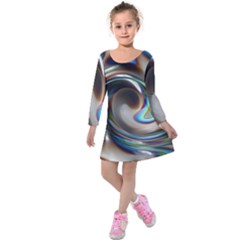 Twirl Liquid Crystal Kids  Long Sleeve Velvet Dress