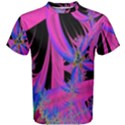 Fractal In Bright Pink And Blue Men s Cotton Tee View1