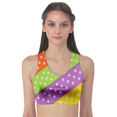 Colorful Easter Ribbon Background Sports Bra by Simbadda