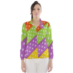 Colorful Easter Ribbon Background Wind Breaker (women) by Simbadda