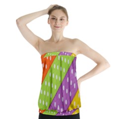 Colorful Easter Ribbon Background Strapless Top by Simbadda