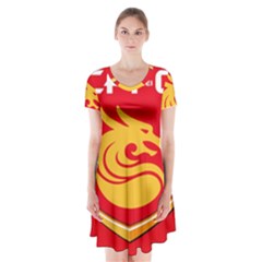 Hebei China Fortune F C  Short Sleeve V-neck Flare Dress by Valentinaart