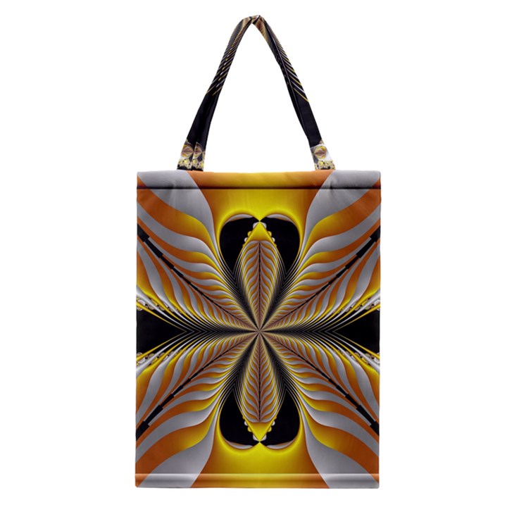 Fractal Yellow Butterfly In 3d Glass Frame Classic Tote Bag