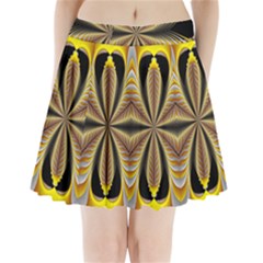 Fractal Yellow Butterfly In 3d Glass Frame Pleated Mini Skirt by Simbadda