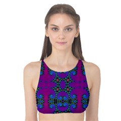 Purple Seamless Pattern Digital Computer Graphic Fractal Wallpaper Tank Bikini Top by Simbadda