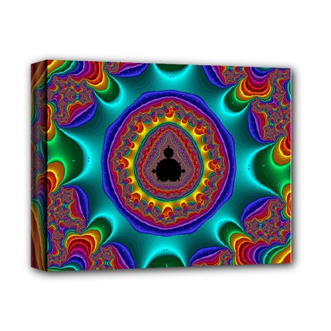 3d Glass Frame With Kaleidoscopic Color Fractal Imag Deluxe Canvas 14  X 11  by Simbadda