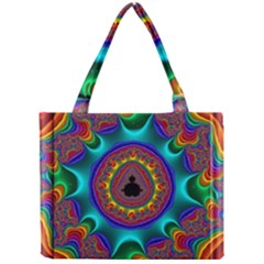 3d Glass Frame With Kaleidoscopic Color Fractal Imag Mini Tote Bag by Simbadda