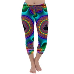 3d Glass Frame With Kaleidoscopic Color Fractal Imag Capri Winter Leggings  by Simbadda