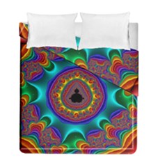 3d Glass Frame With Kaleidoscopic Color Fractal Imag Duvet Cover Double Side (full/ Double Size) by Simbadda