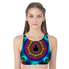 3d Glass Frame With Kaleidoscopic Color Fractal Imag Tank Bikini Top by Simbadda