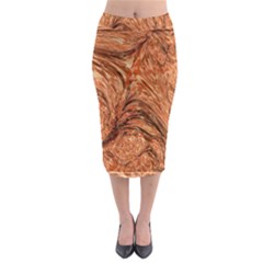 3d Glass Frame With Fractal Background Midi Pencil Skirt by Simbadda