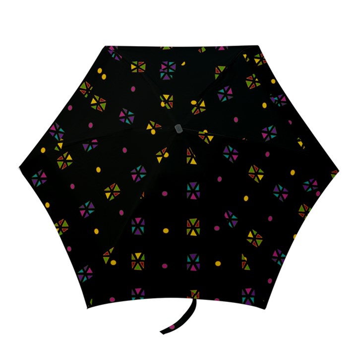 Abstract A Colorful Modern Illustration Black Background Mini Folding Umbrellas