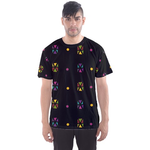 Abstract A Colorful Modern Illustration Black Background Men s Sport Mesh Tee by Simbadda