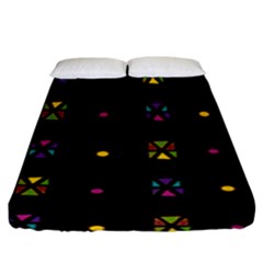 Abstract A Colorful Modern Illustration Black Background Fitted Sheet (king Size) by Simbadda