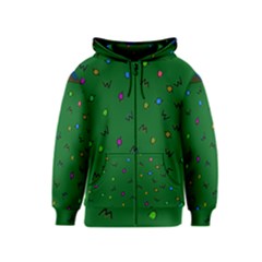 Green Abstract A Colorful Modern Illustration Kids  Zipper Hoodie by Simbadda