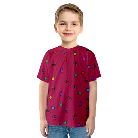 Red Abstract A Colorful Modern Illustration Kids  Sport Mesh Tee by Simbadda