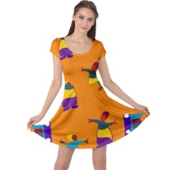 A Colorful Modern Illustration For Lovers Cap Sleeve Dresses