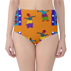 A Colorful Modern Illustration For Lovers High-waist Bikini Bottoms by Simbadda