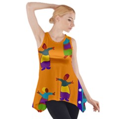 A Colorful Modern Illustration For Lovers Side Drop Tank Tunic